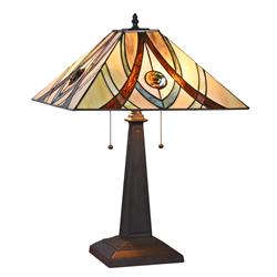 Ch3t995am16-tl2 Orson Tiffany-style 2 Light Mission Table Lamp - 16 In. Shade