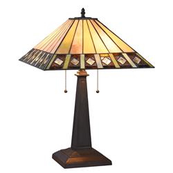 Ch3t993am16-tl2 Giles Tiffany-style 2 Light Mission Table Lamp - 16 In. Shade