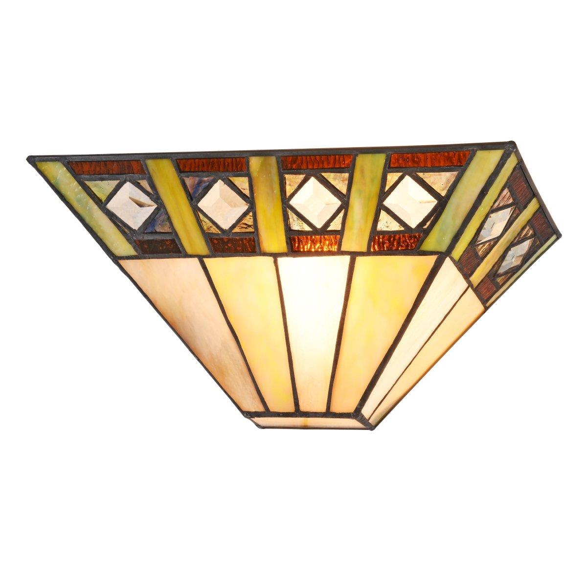 Ch3t993am12-ws1 Giles Tiffany-style 1 Light Mission Indoor Wall Sconce - 12 In.