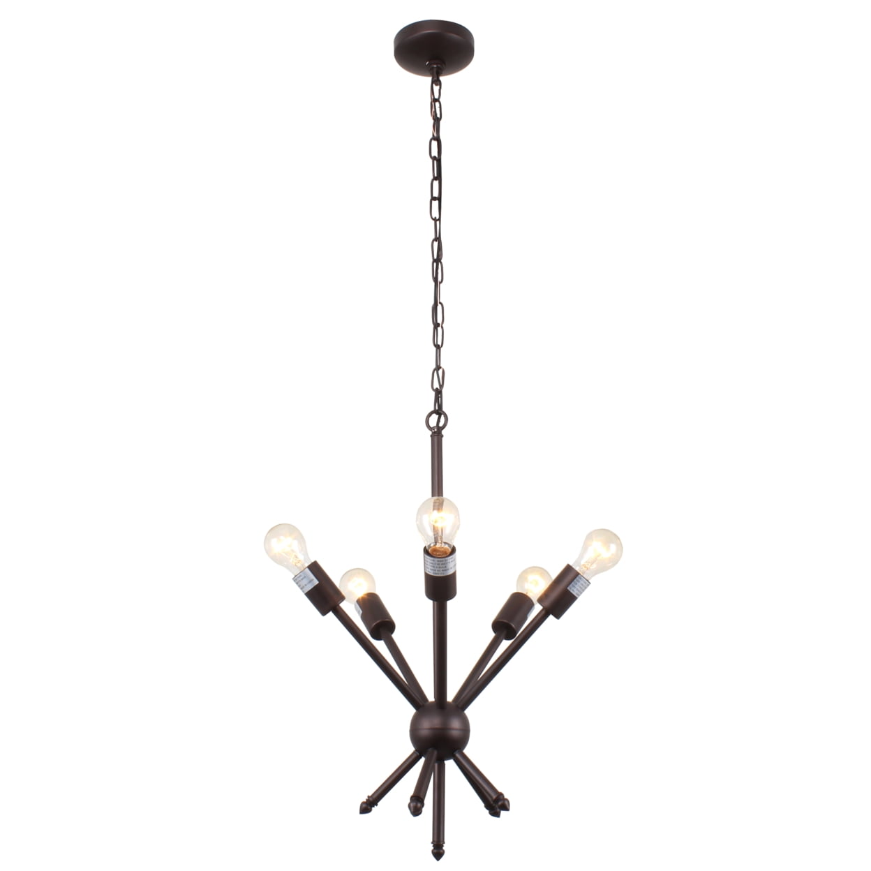 Ch7s052rb21-up5 Freya Transitional 5 Light Rubbed Bronze Ceiling Pendant - 16 In.