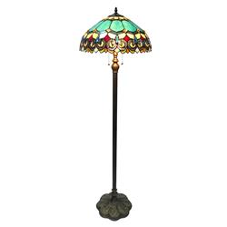 Ch1t180tv18-fl2 Aubrey Victorian 2 Light Antique Dark Bronze Floor Lamp - 18 In. Shade