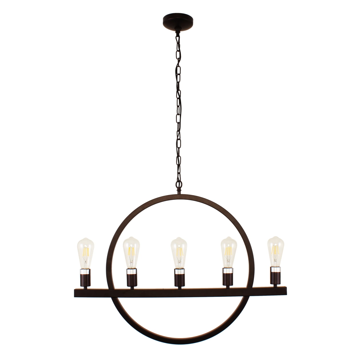 Ch7h040rb32-up5 Ironclad Farmhouse 5 Light Oil Rubbed Bronze Ceiling Pendant - 32 In.