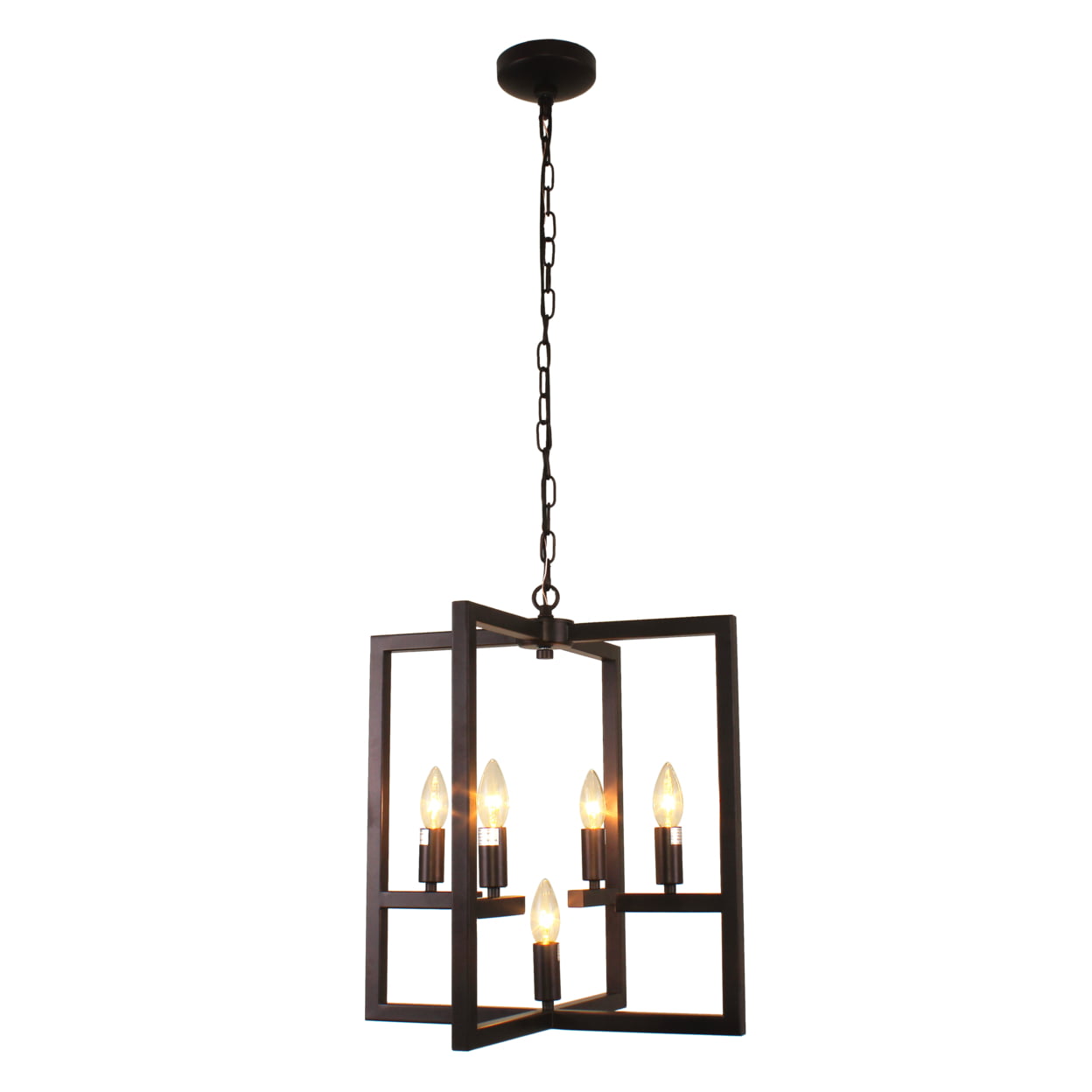 Ch7h026rb18-up5 Ironclad Farmhouse 5 Light Oil Rubbed Bronze Ceiling Pendant - 18 In.