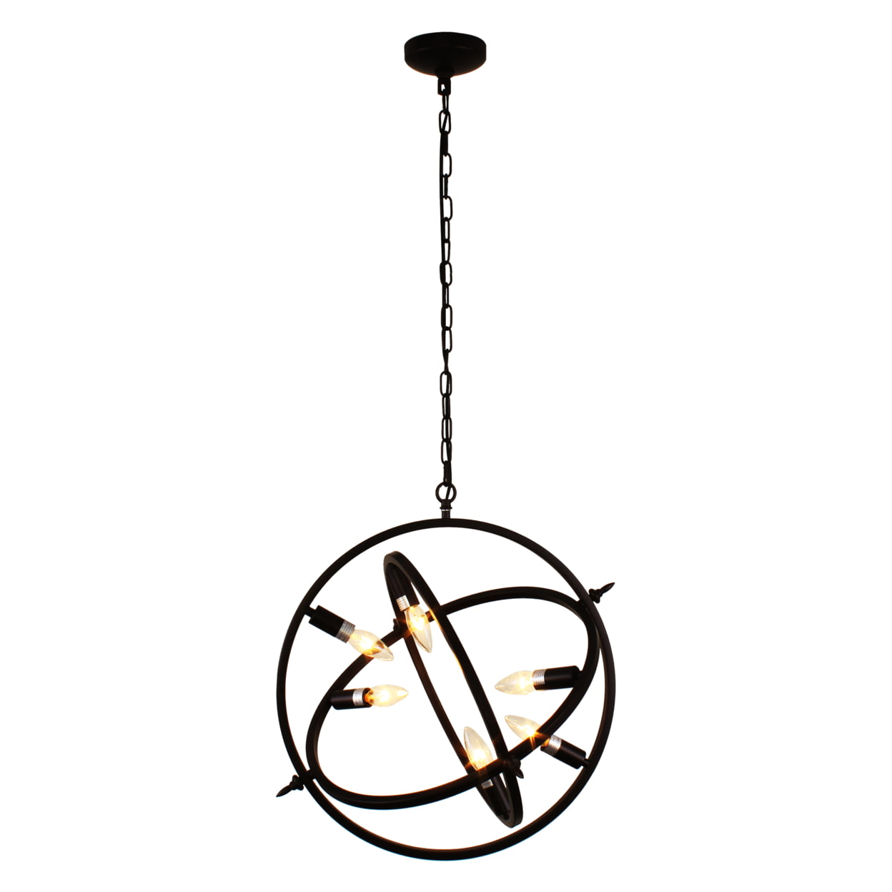 Ch7d033rb20-up6 Ironclad Industrial 6 Light Oil Rubbed Bronze Ceiling Pendant - 20 In.