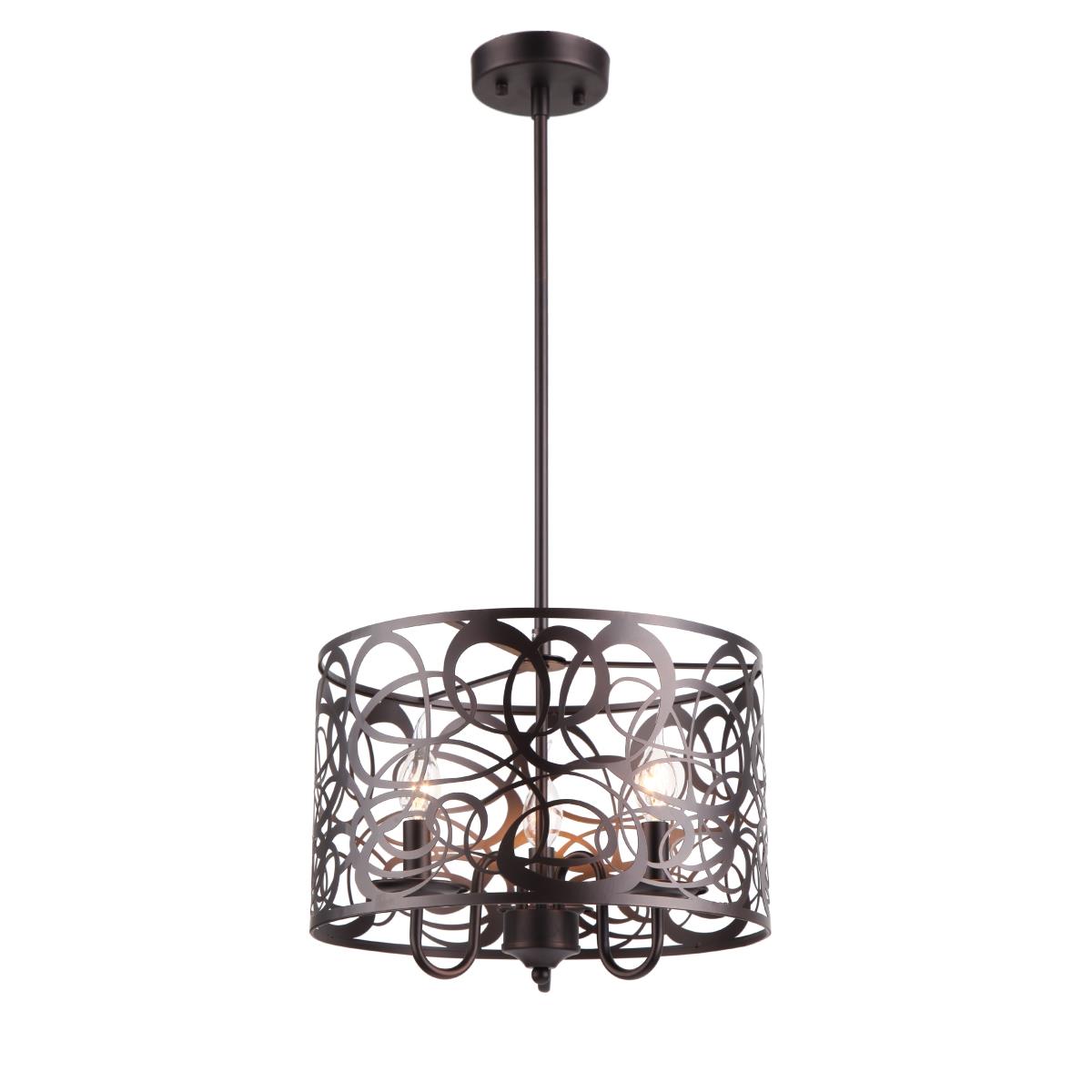 Ch8h057rb14-up3 Arianna Farmhouse 3 Lights Rubbed Bronze Ceiling Pendant - 14 In.
