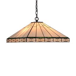 Ch3t318im18-dh2 Theros Tiffany-style 2 Light Mission Hanging Pendant Fixture - 18 In. Shade
