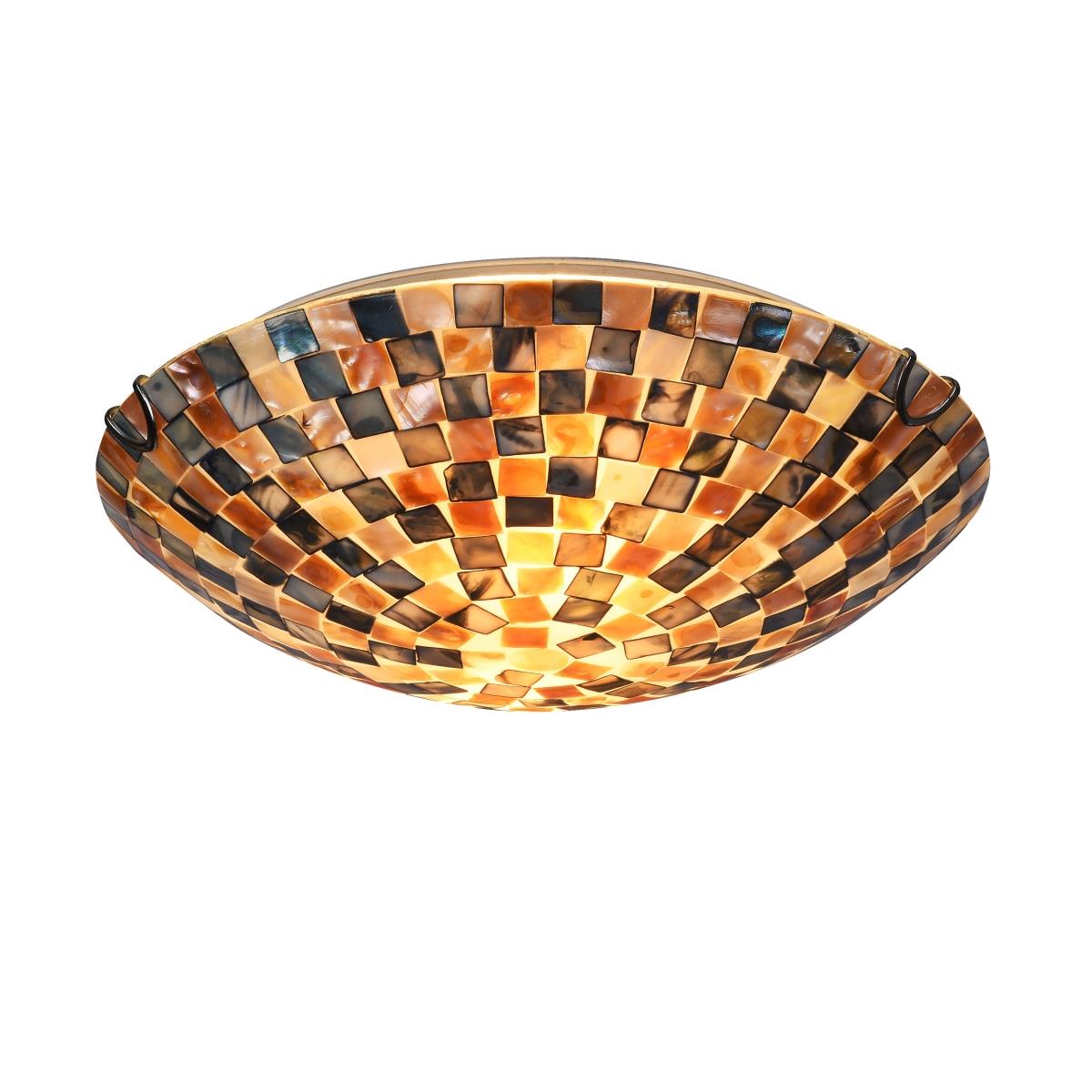 Ch3cd28bc12-cf2 Shelley Mosaic 2 Light Flushmount Ceiling Fixture - 12 In. Shade