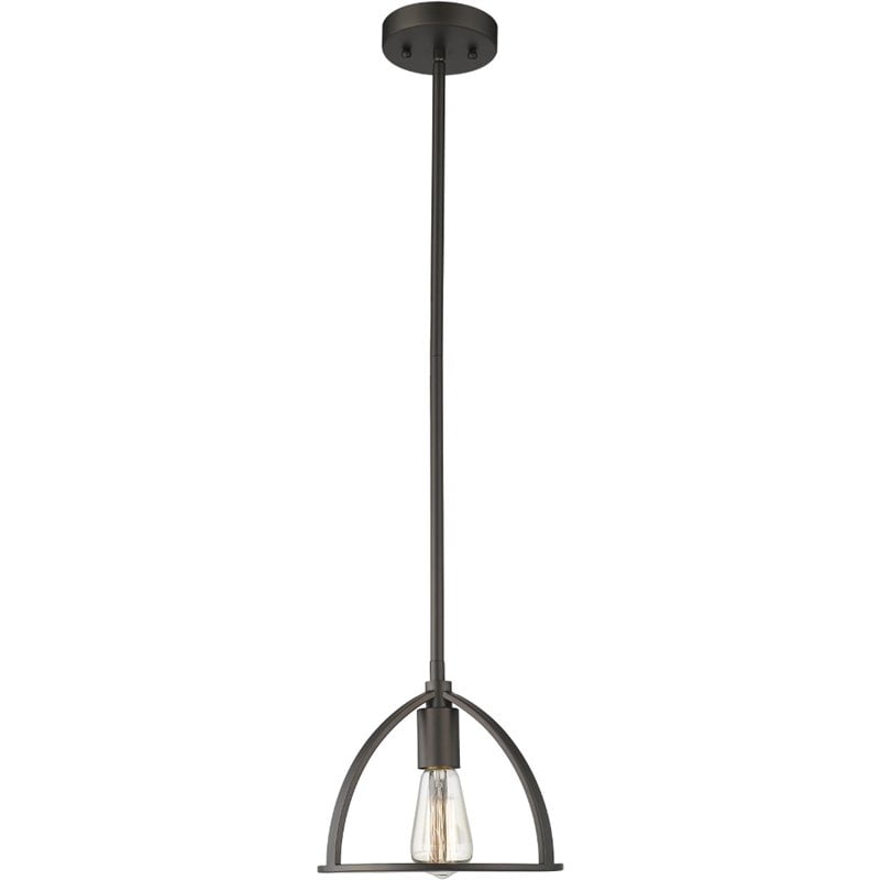 Ch2d503rb09-dp1 Ironclad Industrial 1 Light Rubbed Bronze Mini Ceiling Pendant - 9 In.