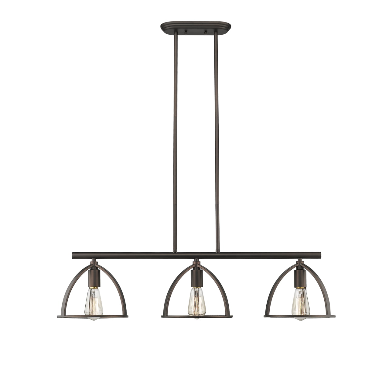 Ch2d503rb35-il3 Ironclad Industrial 3 Light Rubbed Bronze Island Pendant - 35 In.