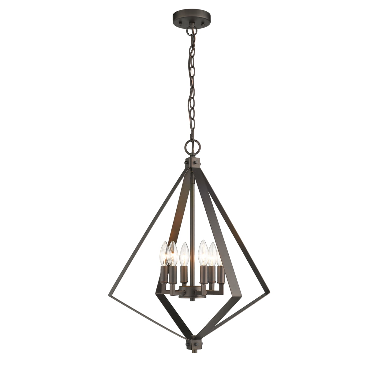 Ch2s116rb20-up6 Hudson Transitional 6 Light Rubbed Bronze Ceiling Pendant - 20 In.