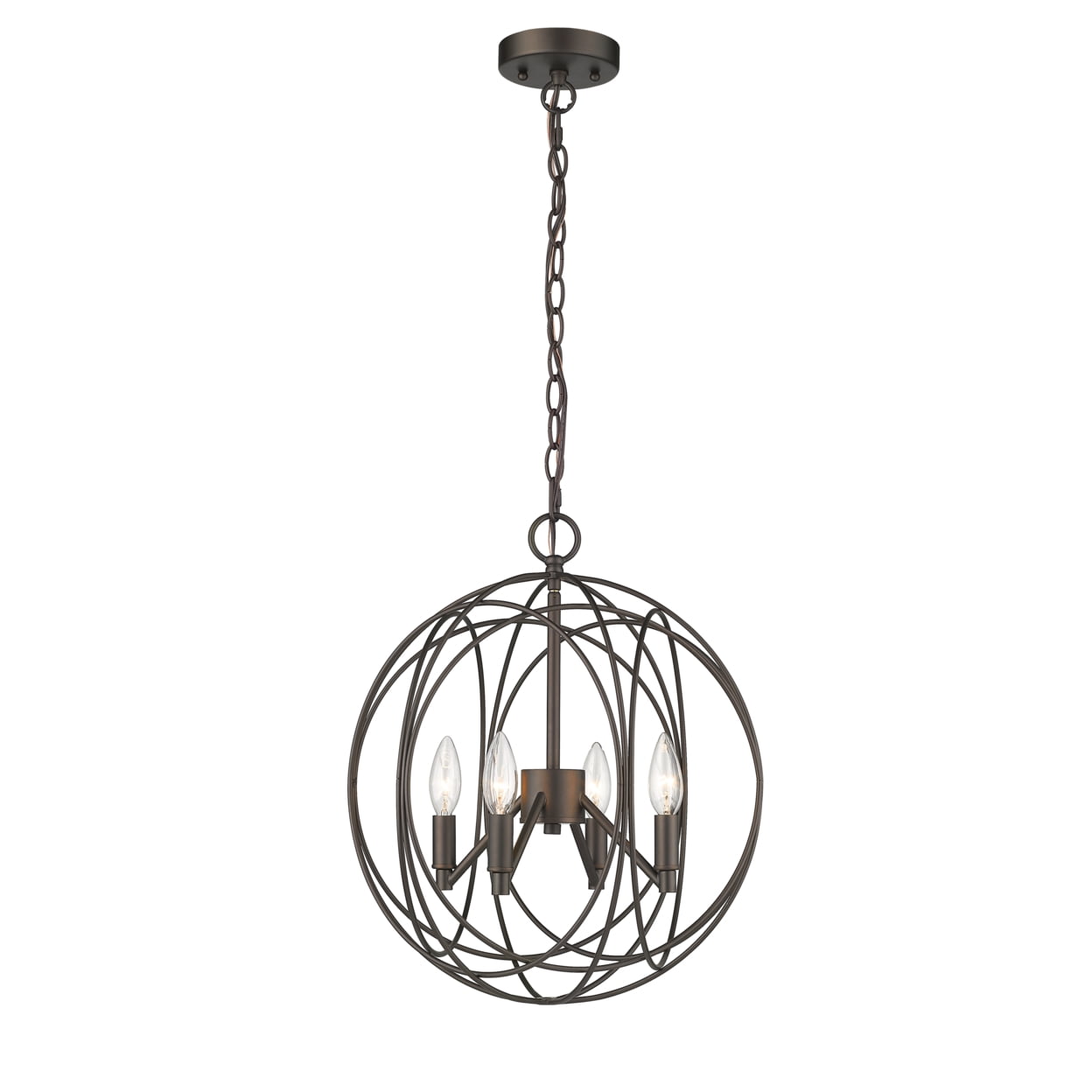 Ch2h118rb16-up4 Ella Farmhouse 4 Light Rubbed Bronze Ceiling Pendant - 15.5 In.