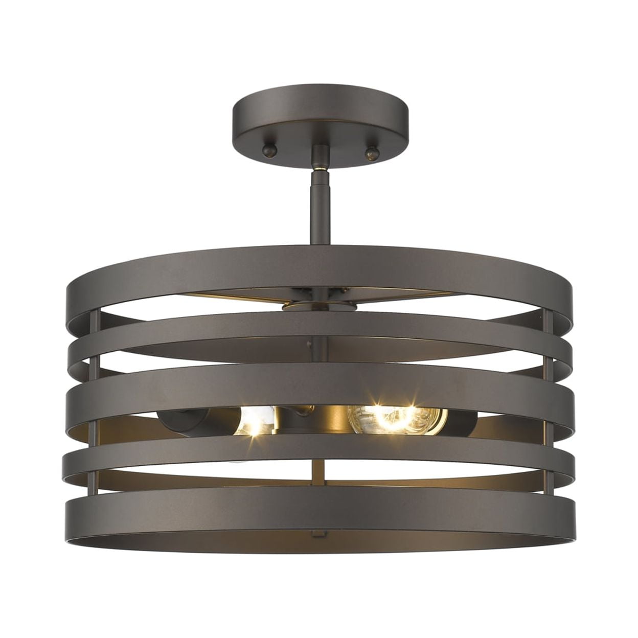 Ch2h122rb13-sf2 Paisley Farmhouse 2 Light Rubbed Bronze Semi-flush Ceiling Fixture - 13 In.