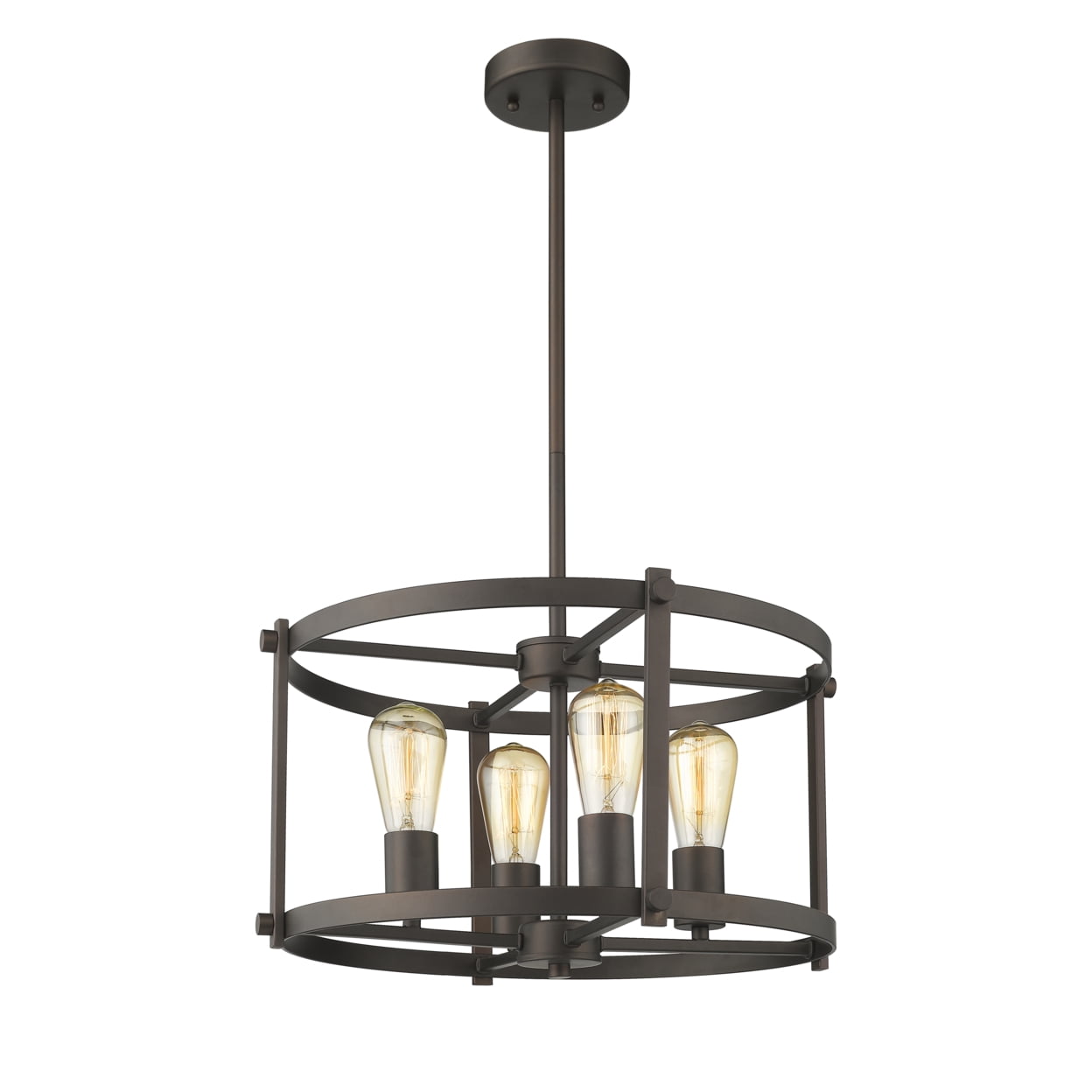 Ch2h119rb18-up4 Ironclad Farmhouse 4 Light Rubbed Bronze Convertible Ceiling Pendant - 17.5 In.