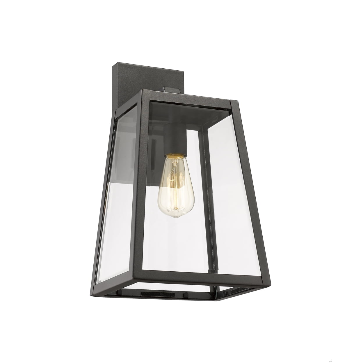 Ch22034bk16-od1 Xandra Industrial 1 Light Textured Black Outdoor Wall Sconce - 16 In.