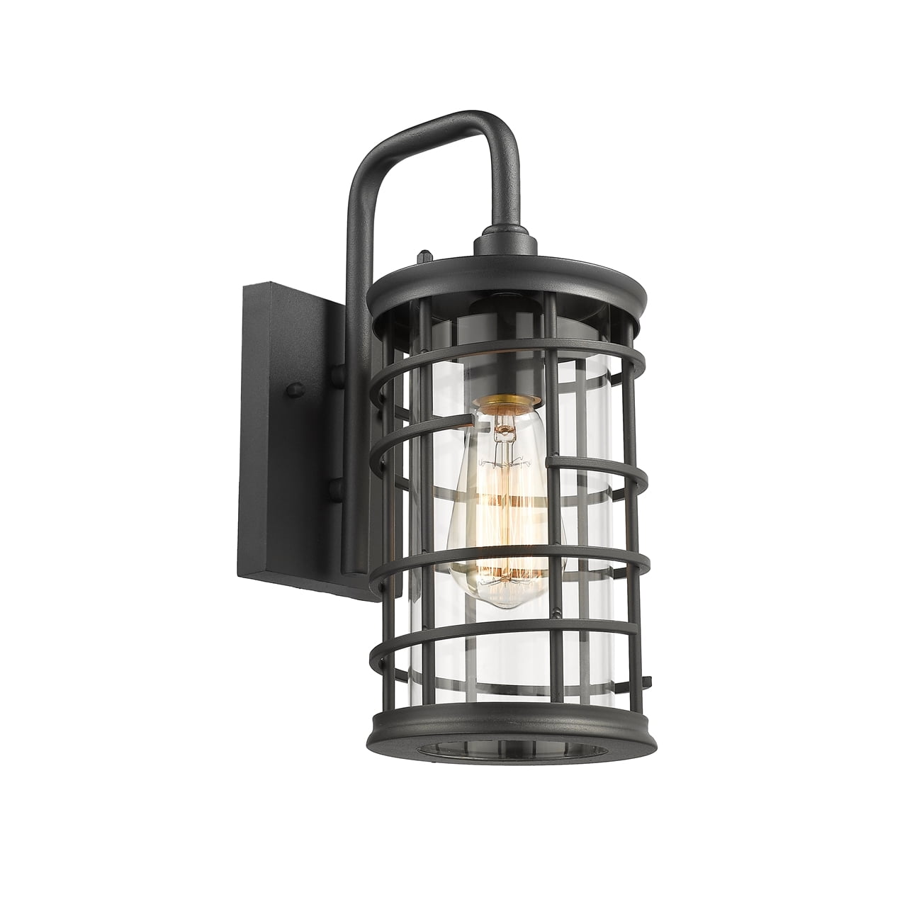 Ch2d287bk13-od1 Laurel Industrial 1 Light Textured Black Outdoor Wall Sconce - 13 In.
