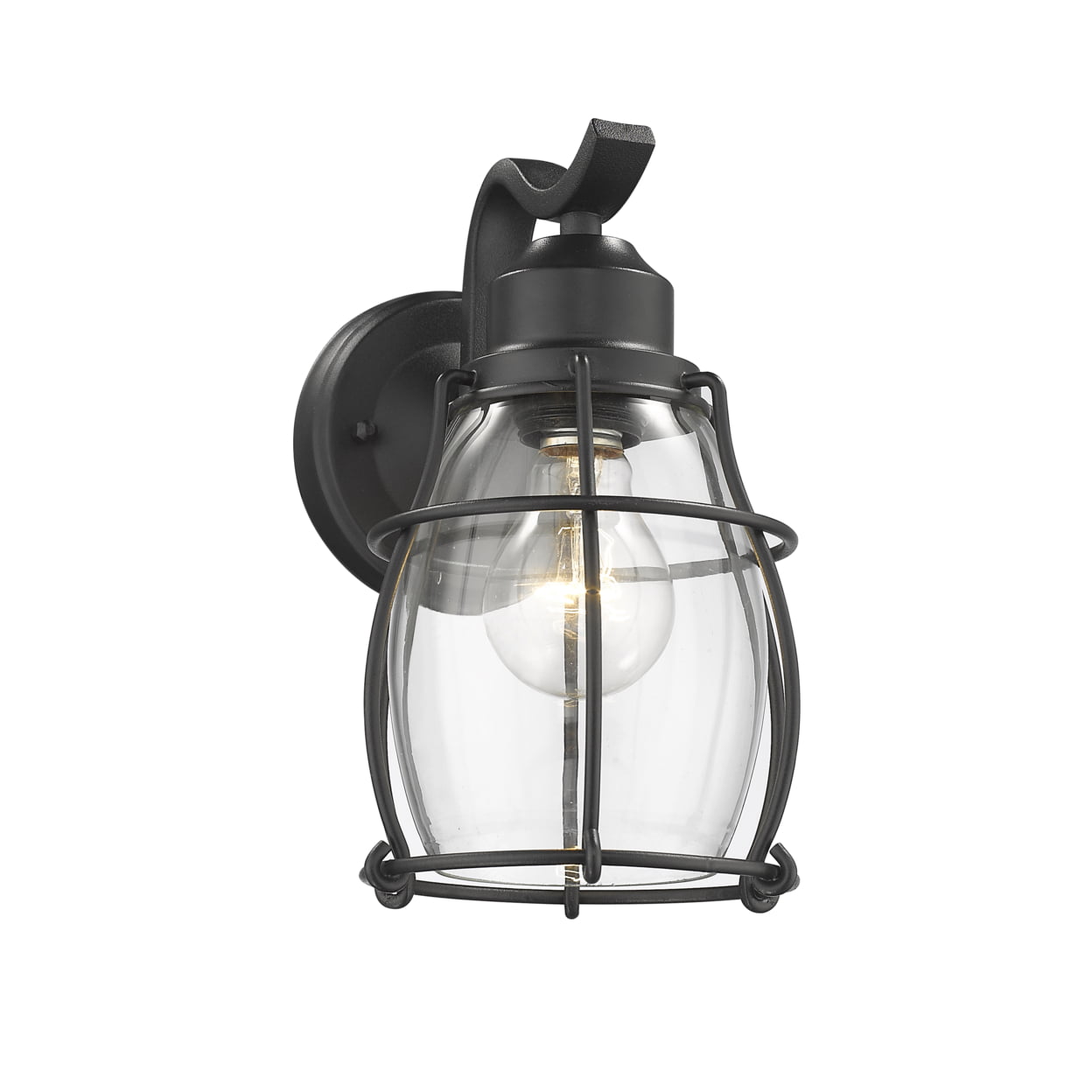 Ch2d291bk10-od1 Charlotte Industrial 1 Light Textured Black Outdoor Wall Sconce - 10 In.