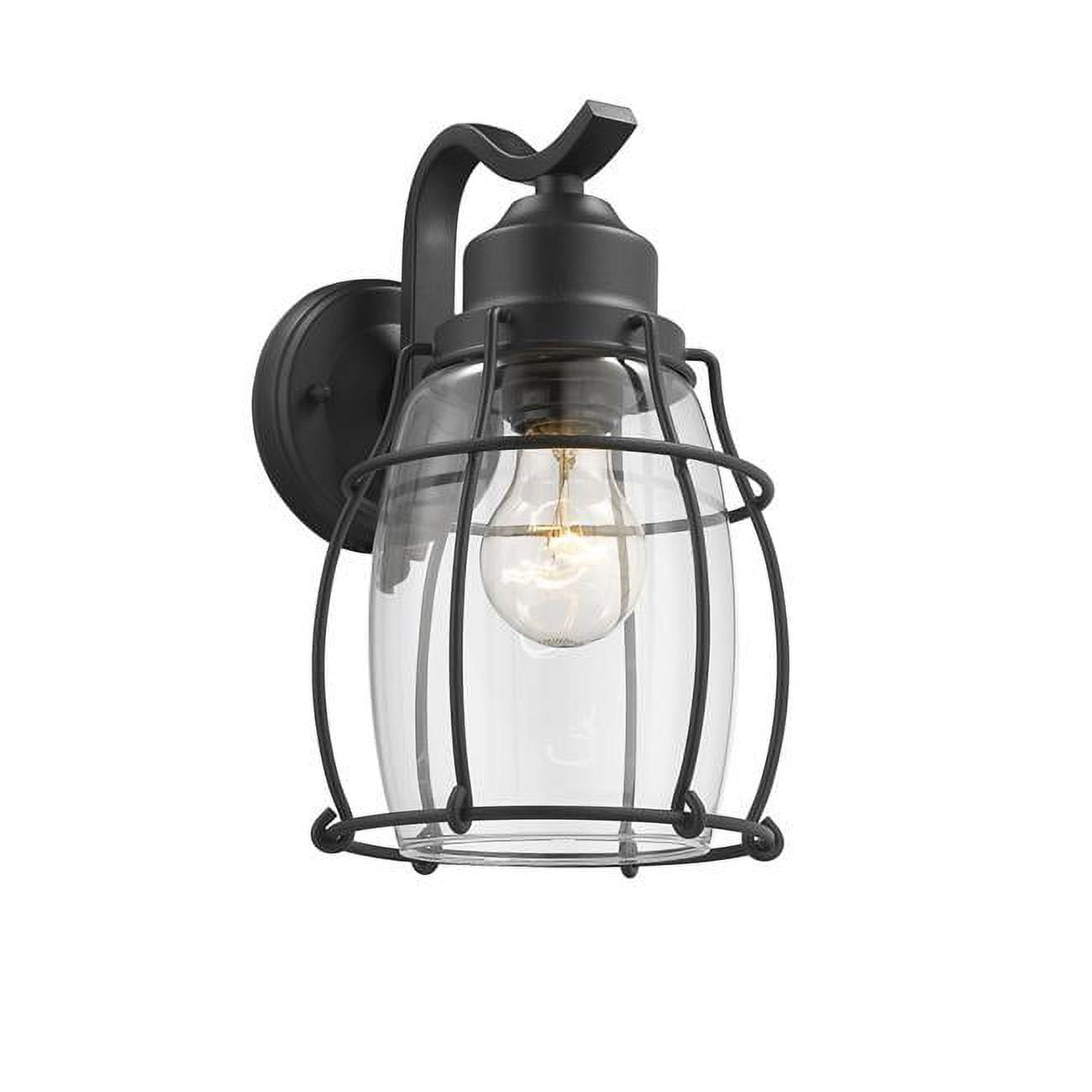 Ch2d291bk11-od1 Charlotte Industrial 1 Light Textured Black Outdoor Wall Sconce - 11 In.