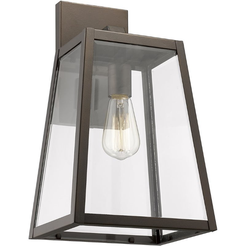 Ch22034rb16-od1 Xandra Industrial 1 Light Rubbed Bronze Outdoor Wall Sconce - 16 In.