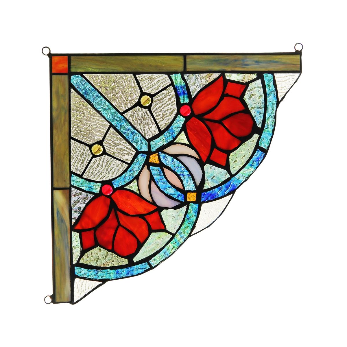 Ch3p110rf10-cgp Roseheart Victorian Tiffany-glass Window Panel - 10 In.