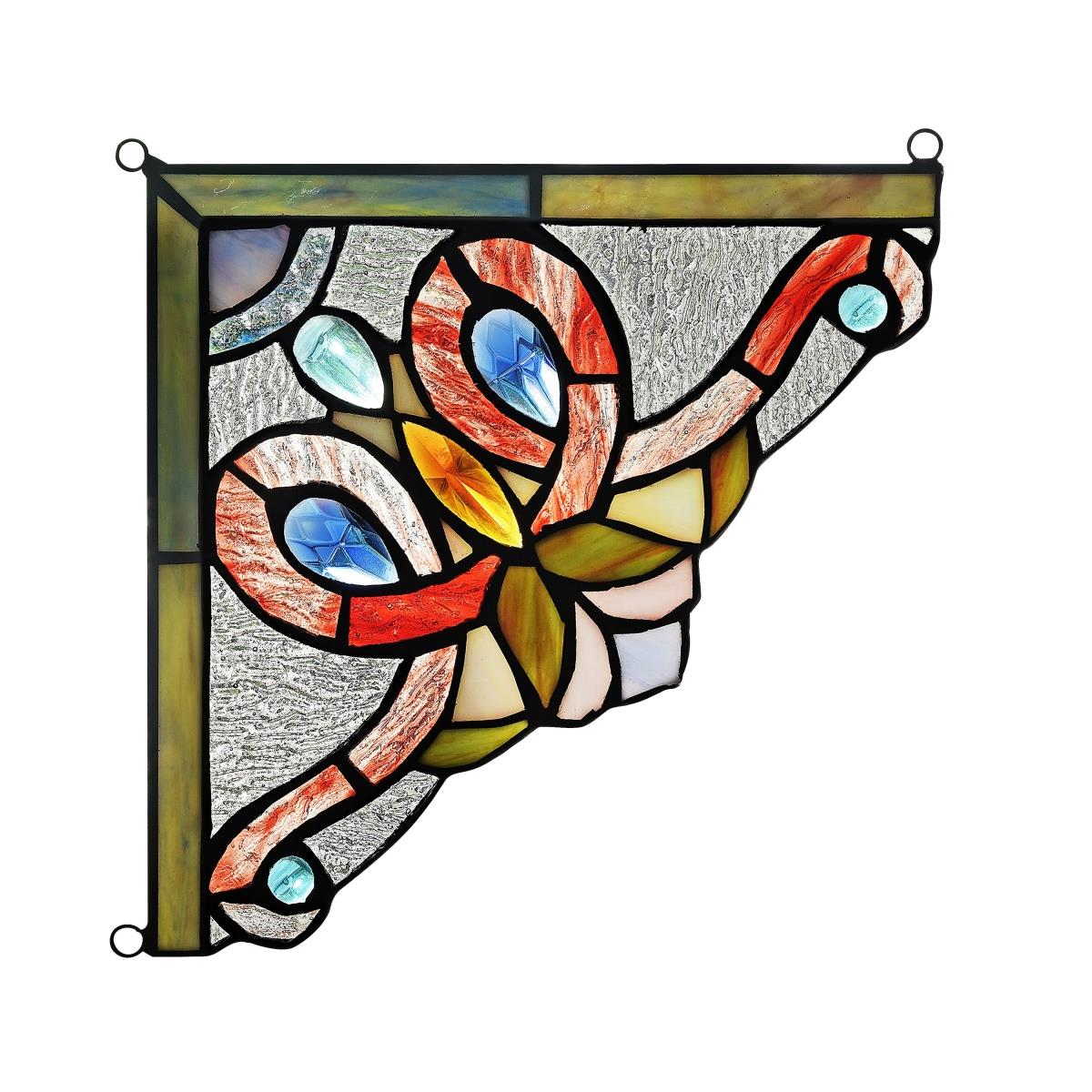 Ch3p114rv08-cgp Victorie Victorian Tiffany-glass Window Panel - 8 In.