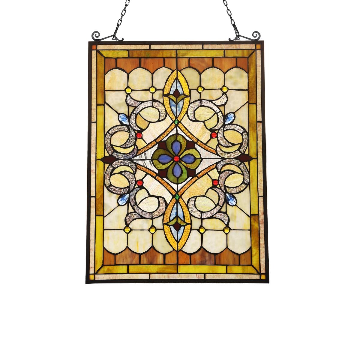 Ch3p130bv24-gpn Delilah Victorian Tiffany-glass Window Panel - 24 In.