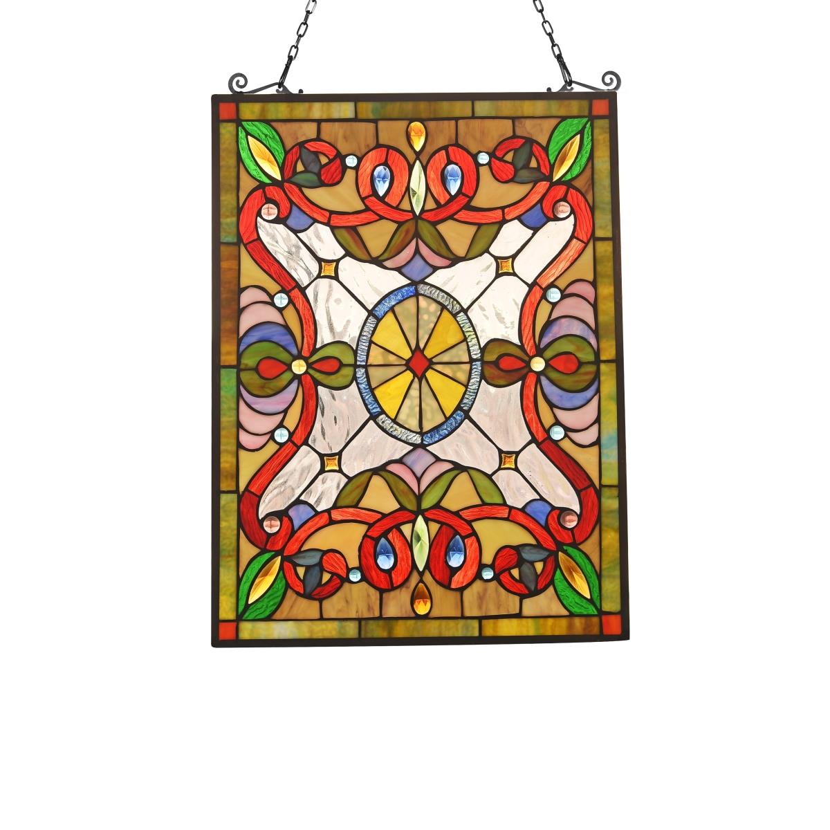 Ch3p353gv24-gpn Raylie Victorian Tiffany-glass Window Panel - 24 In.