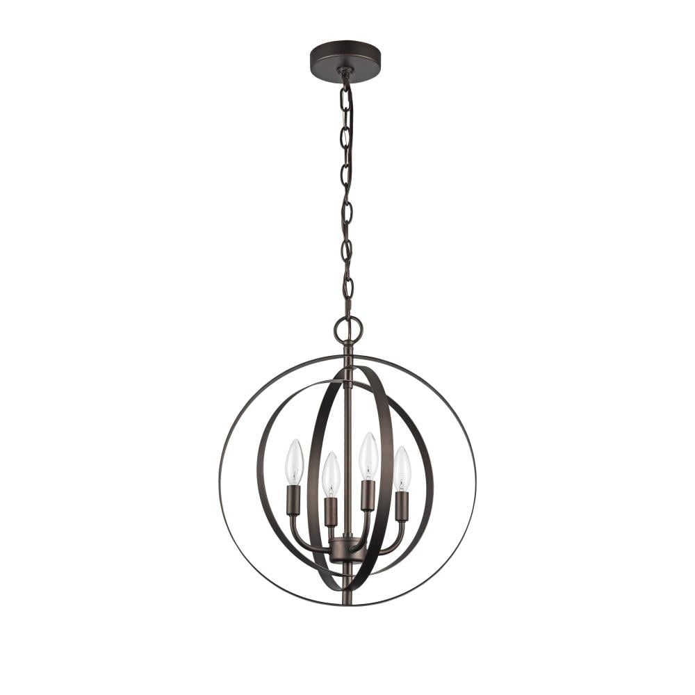 Ch59074rb16-up4 16 In. Wide Osbert Industrial Style 4 Light Rubbed Bronze Ceiling Pendant