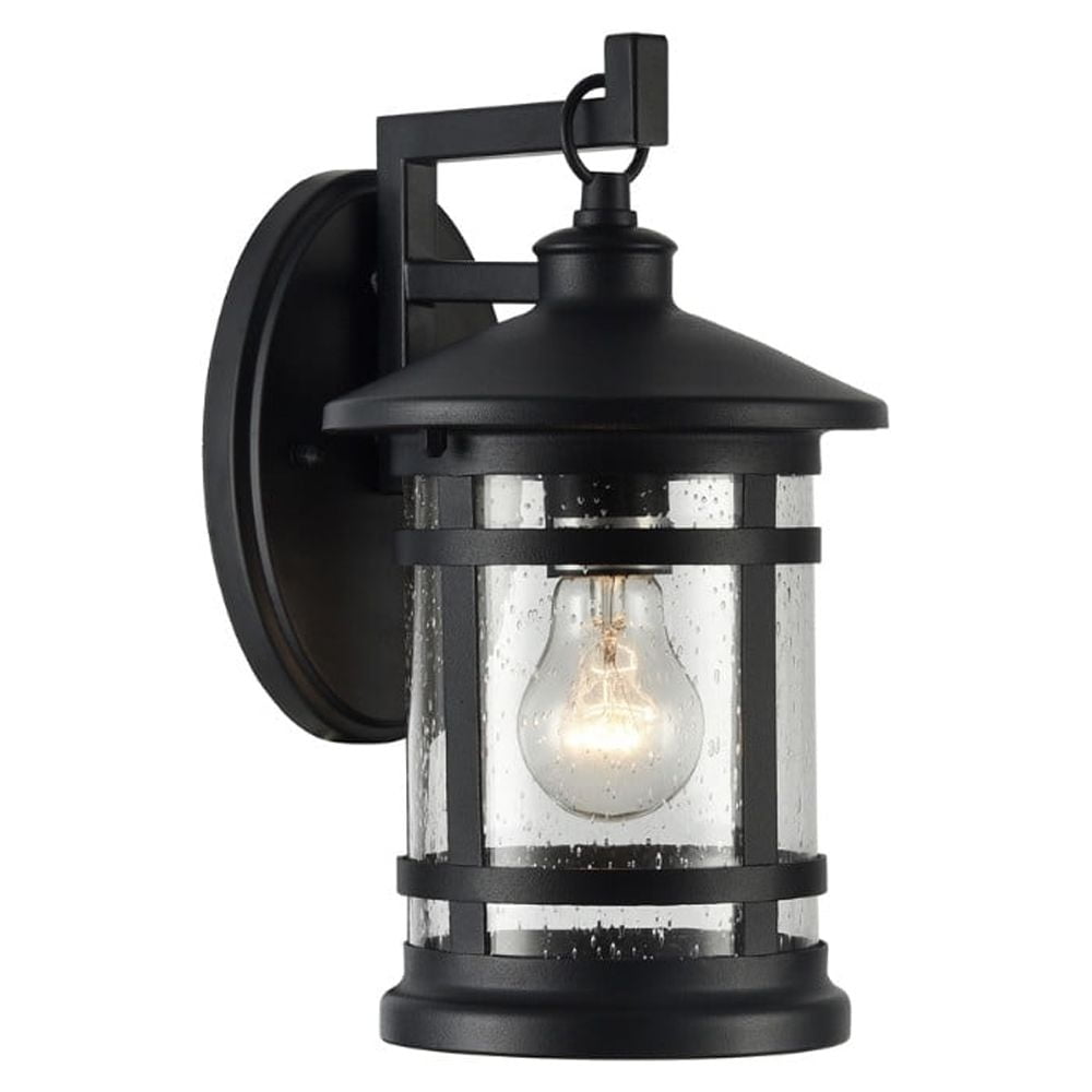 Ch22070bk11-od1 11 In. Tall Abbington Transitional 1 Light Textured Black Outdoor Wall Sconce