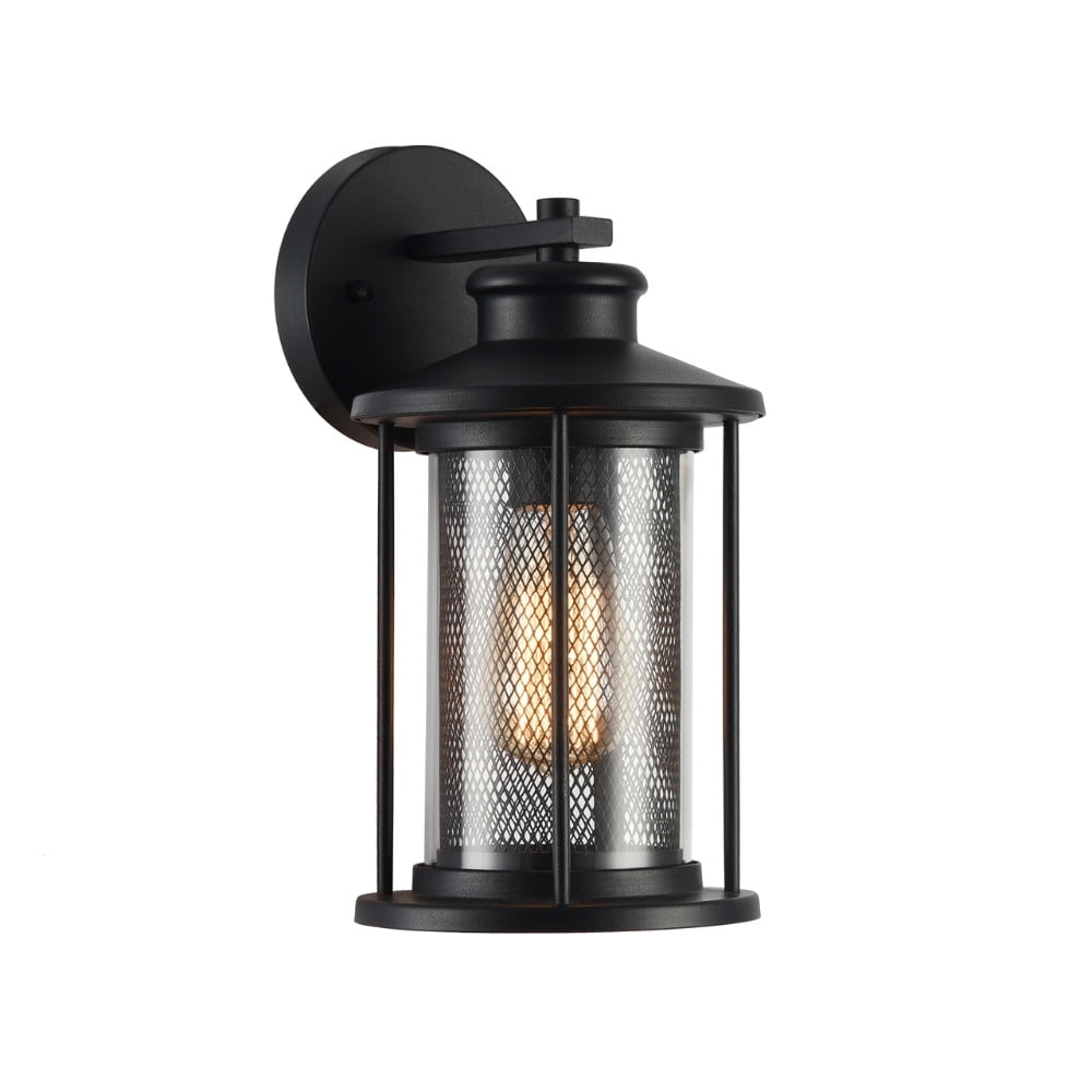 Ch22071bk11-od1 11 In. Tall Crichton Transitional 1 Light Textured Black Outdoor Wall Sconce