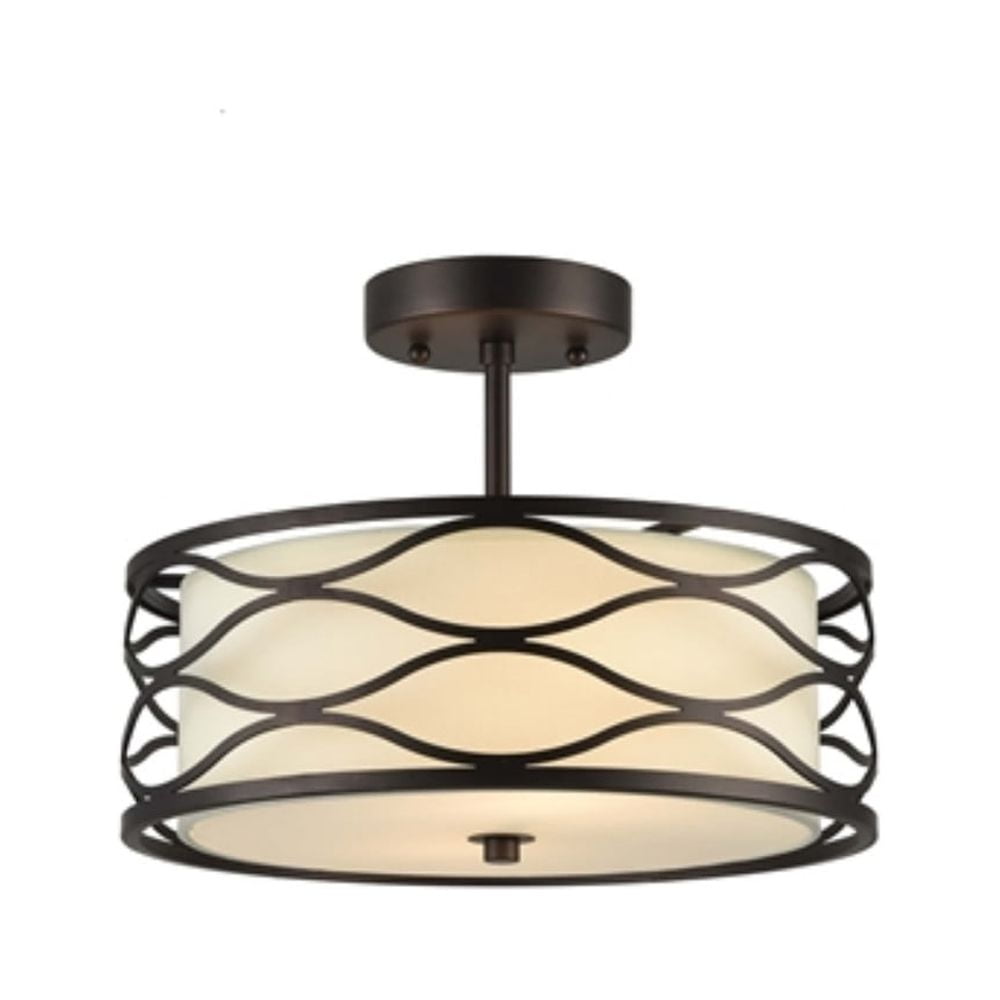 Ch20028rb13-sf2 13 In. Wide Gwen Transitional 2 Light Rubbed Bronze Semi Flush Ceiling Fixture