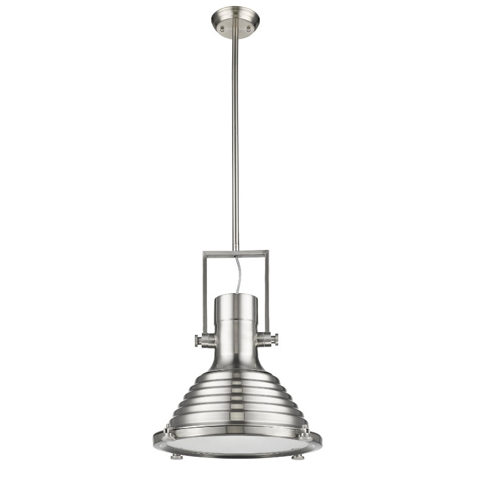 Ch58021bn16-dp1 16 In. Shade Lighting Ironclad Industrial-style 1 Light Brushed Nickel Ceiling Mini Pendant - Brushed Nickel