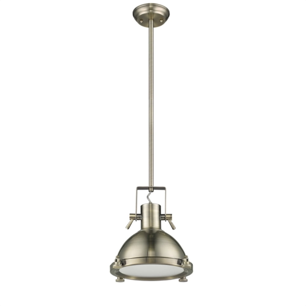 Ch58024ab13-dp1 13 In. Shade Lighting Ironclad Industrial-style 1 Light Antique Brass Ceiling Mini Pendant - Antique Brass