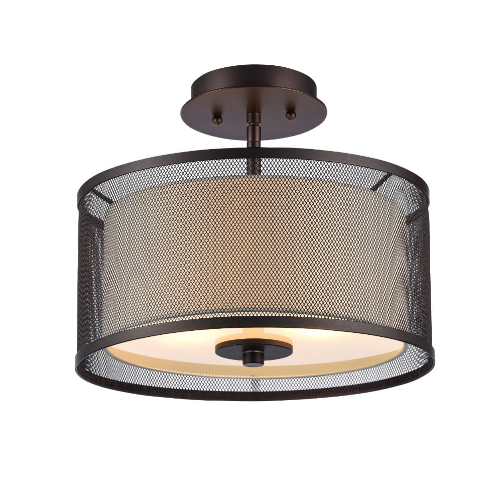 Ch24033rb13-sf2 13 In. Lighting Audrey Transitional 2 Light Rubbed Bronze Semi-flush Ceiling Fixture - Oil Rubbed Bronze