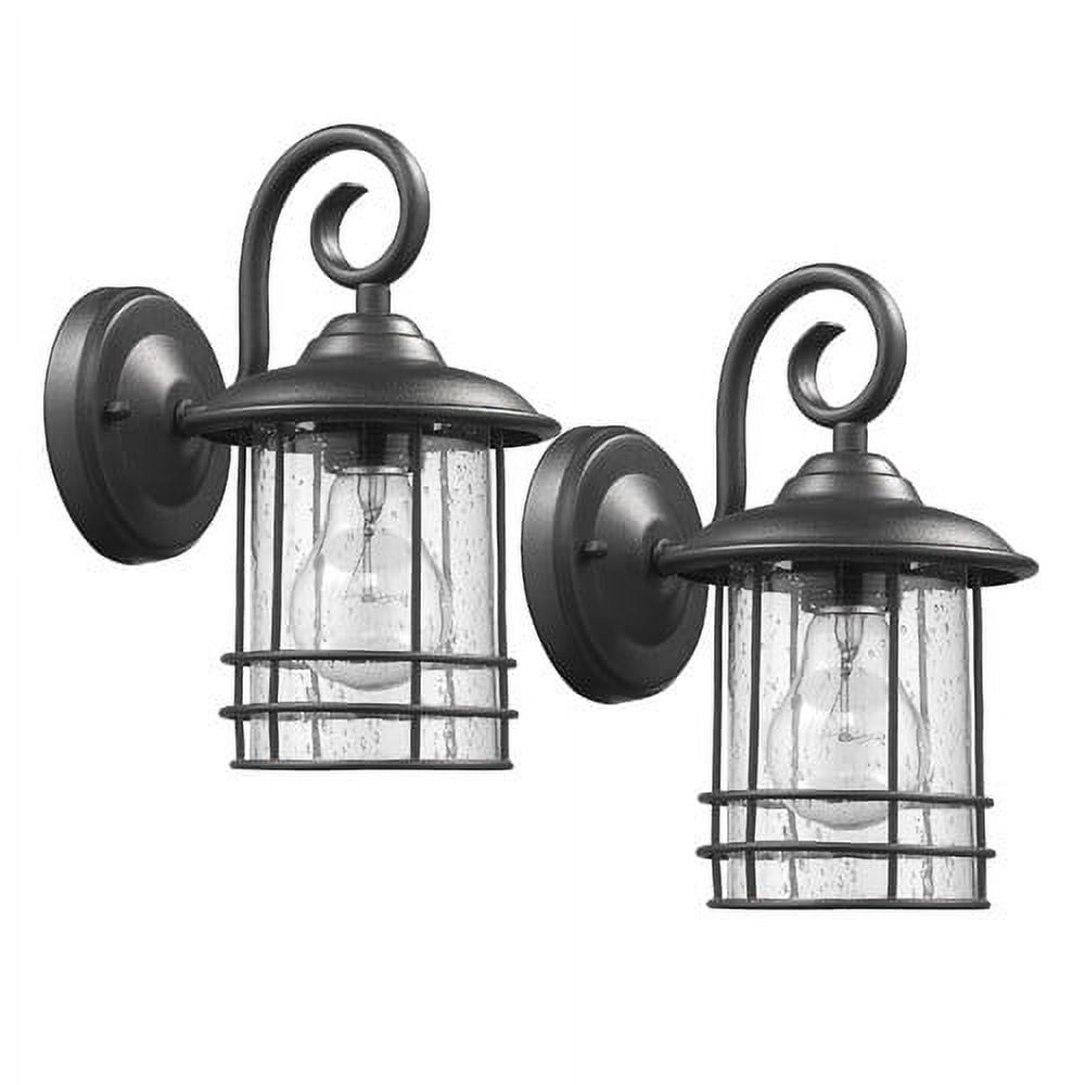Ch22055bk10-od2 10 In. Lighting Transitional 1 Light Black Outdoor Wall Sconce - Pack Of 2 - Textured Black