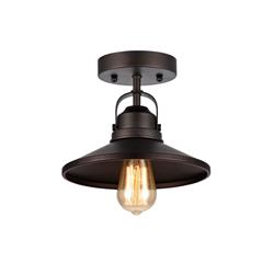 Ch54050rb09-sf1 9 In. Shade Lighting Mycroft Industrial-style 1 Light Rubbed Bronze Semi-flush Ceiling Fixture - Oil Rubbed Bronze