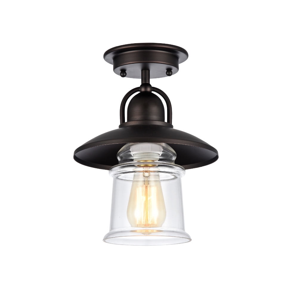 Ch54051rb09-sf1 9 In. Shade Lighting Manette Industrial-style 1 Light Rubbed Bronze Semi-flush Ceiling Fixture - Oil Rubbed Bronze