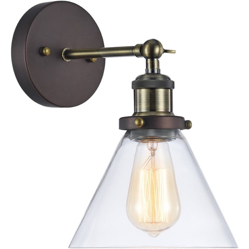CH57053RB07-WS1 7 in. Lighting Ironclad Industrial-Style 1 Light Rubbed Bronze Wall Sconce - Oil Rubbed Bronze