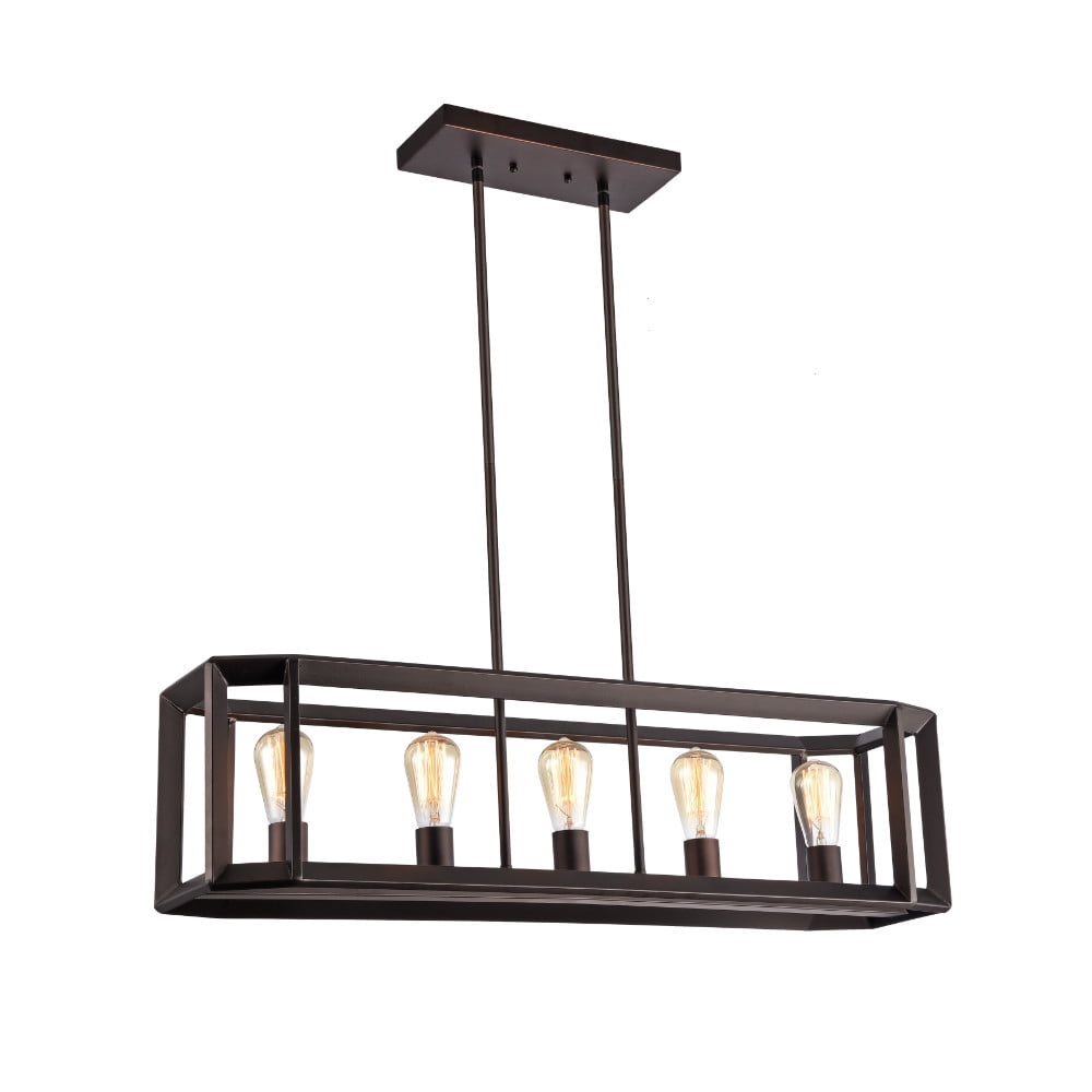 Ch59059rb34-up5 34 In. Lighting Ironclad Industrial-style 5 Light Rubbed Bronze Ceiling Pendant - Oil Rubbed Bronze