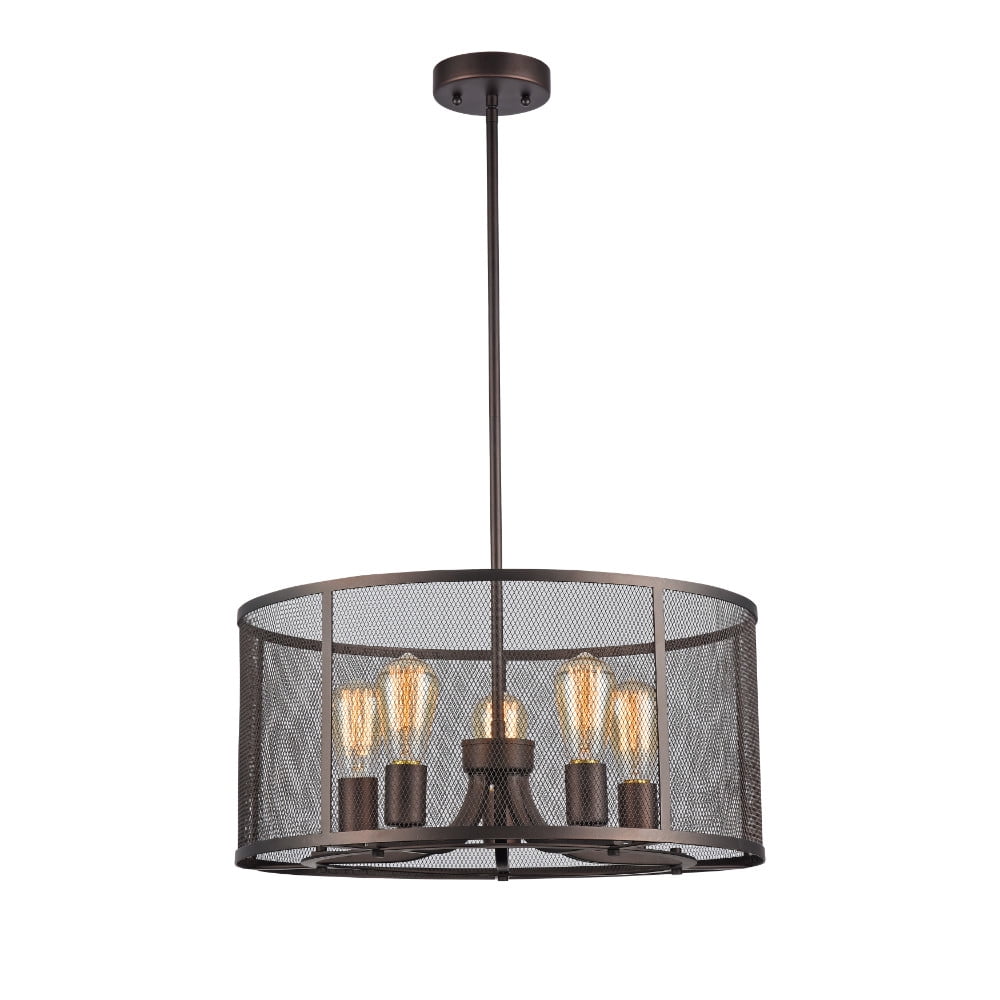 Ch59065rb20-up5 20 In. Lighting Ironclad Industrial-style 5 Light Rubbed Bronze Ceiling Pendant - Oil Rubbed Bronze