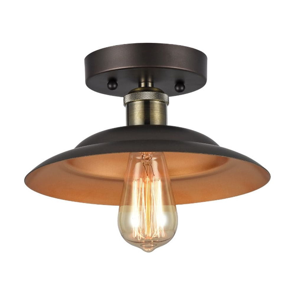 Ch50067rb10-sf1 10 In. Shade Lighting Karl Industrial-style 1 Light Rubbed Bronze Semi-flush Ceiling Fixture - Oil Rubbed Bronze