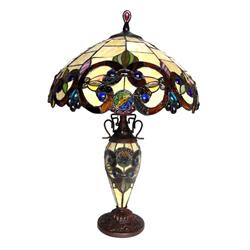 Ch18648iv18-dt3 18 In. Shade Lighting Demetra Auroratiffany Style Victorian 3 Light Double Lit Table Lamp - Antique Bronze