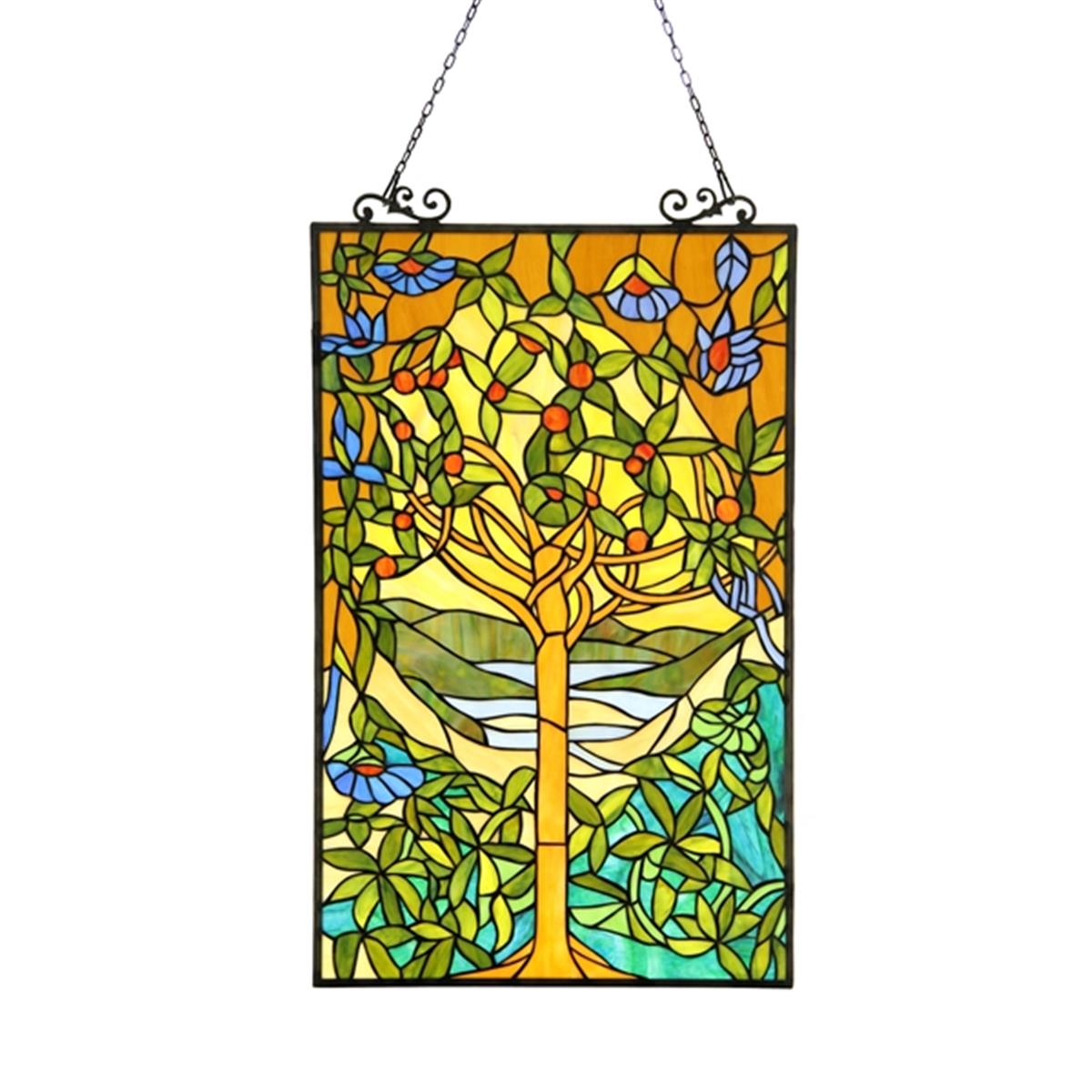 UPC 091037690371 product image for CH3P310FO32-GPN 20 x 32 in. Lighting Eden Tiffany Glass in Tree of Life Window  | upcitemdb.com