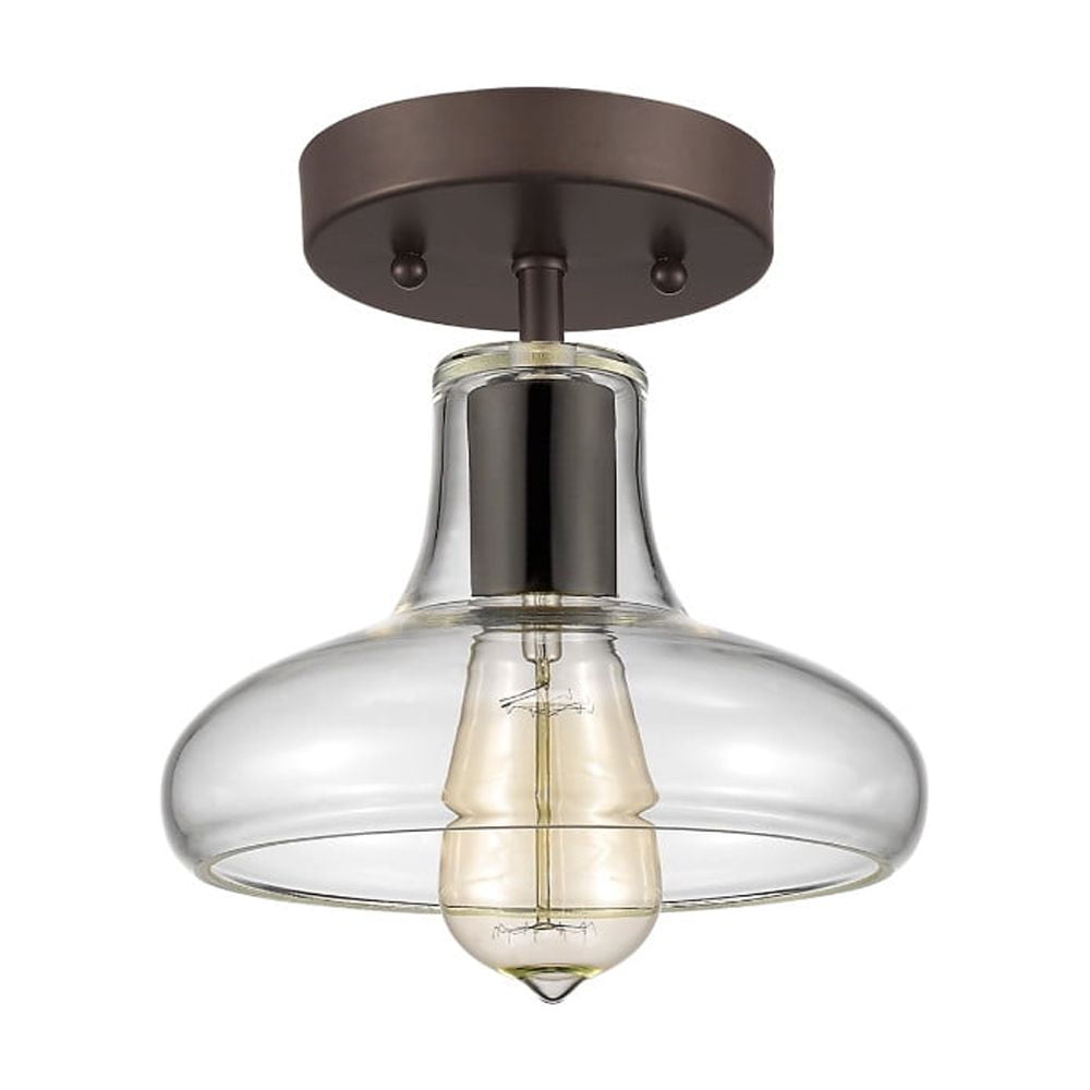 Ch54009cl08-sf1 8 In. Shade Lighting Ironclad Industrial-style 1 Light Rubbed Bronze Semi-flush Ceiling Fixture - Oil Rubbed Bronze