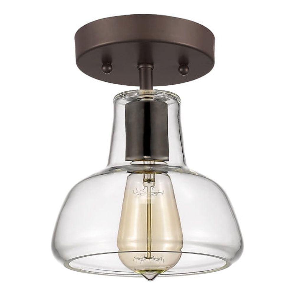 Ch54011cl07-sf1 7 In. Shade Lighting Ironclad Industrial-style 1 Light Rubbed Bronze Semi Flush Ceiling Fixture - Oil Rubbed Bronze