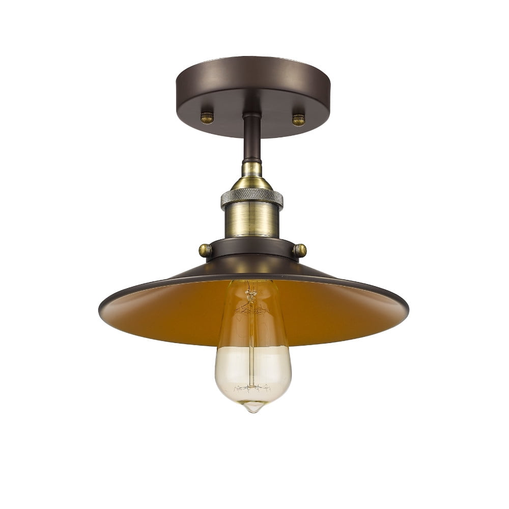 Ch54012rb09-sf1 9 In. Shade Lighting Ironclad Industrial-style 1 Light Rubbed Bronze Semi-flush Ceiling Fixture - Oil Rubbed Bronze