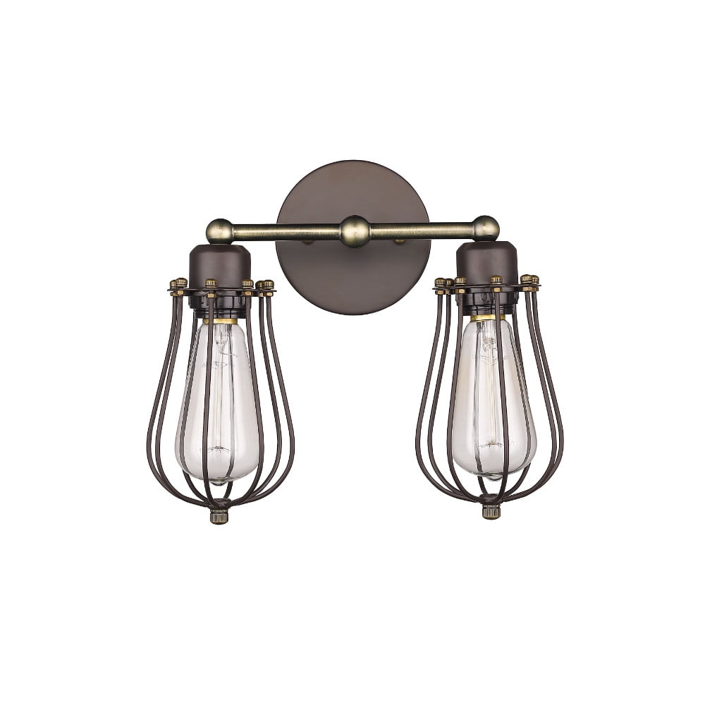 Ch57044rb12-ws2 12 In. Lighting Ironclad Industrial-style 2 Light Rubbed Bronze Wall Sconce - Oil Rubbed Bronze