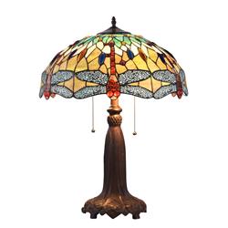 Ch33471bd18-tl2 Empress Tiffany-style Dragonfly 2 Light Table Lamp - 18 In. Shade