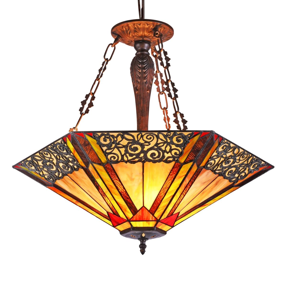 Ch35879cm24-uh3 Evelyn Tiffany-style 3 Light Ceiling Pendant - 24 In. Shade