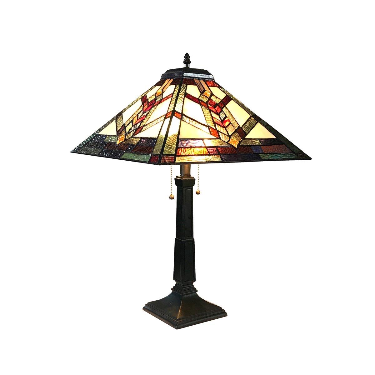 Ch1t182am16-tl2 Wylie Tiffany-style 2 Light Mission Table Lamp - 16 In. Shade
