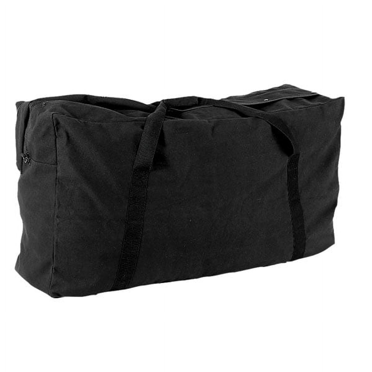 22 Oz Oversized Canvas Zippered Duffle Bag, Black